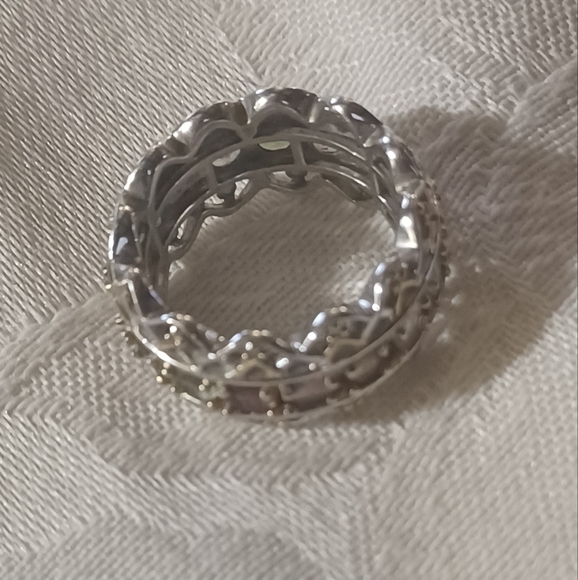 Gems en Vogue Michael Valitutti Multi Color Tourmaline Eternity Ring, SS - Picture 4 of 9